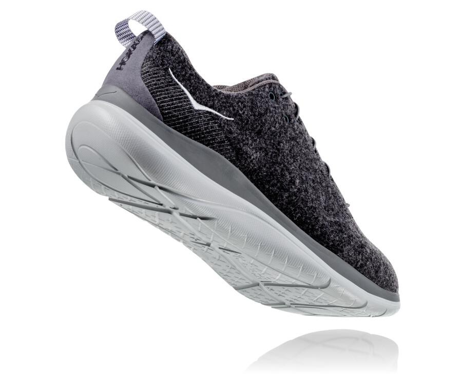 Hoka One One Hupana Flow Wool Löparskor Dam - Mörkgrå - DJTPU-2056